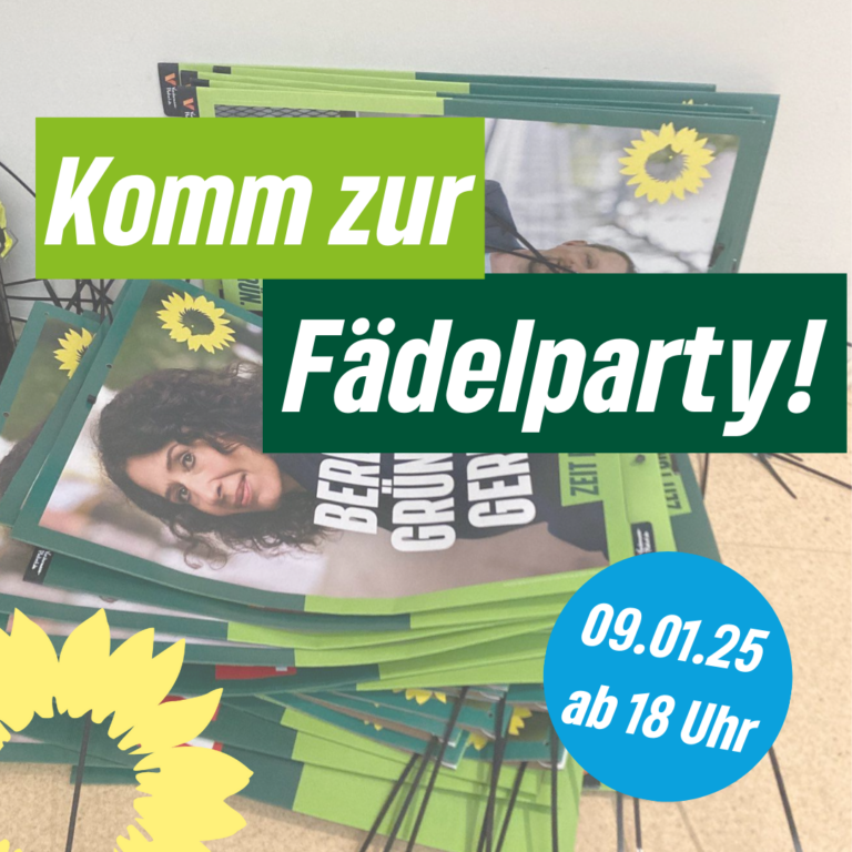 Fädelparty: Vorbereitung der Bundestagswahl-Plakate