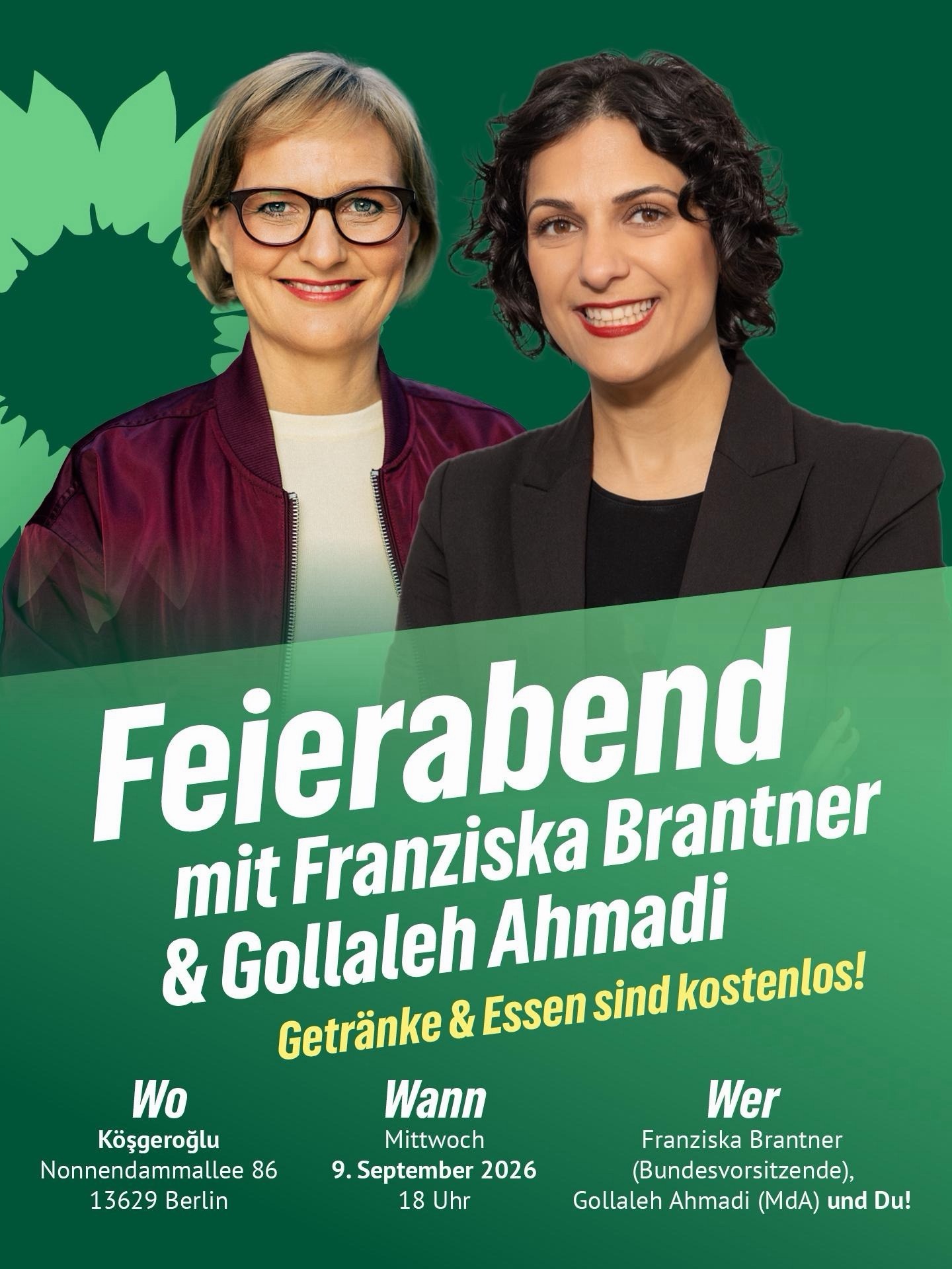 Feierabend mit Franziska Brantner und Gollaleh Ahmadi